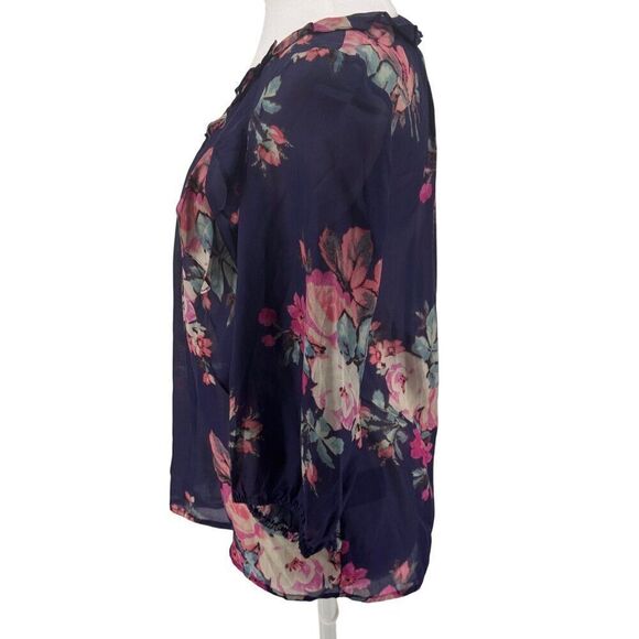 Anthropologie Brand Leifsdottir Floral Silk Blouse Sz S EUC Romantic Boho Vibes - Picture 8 of 12